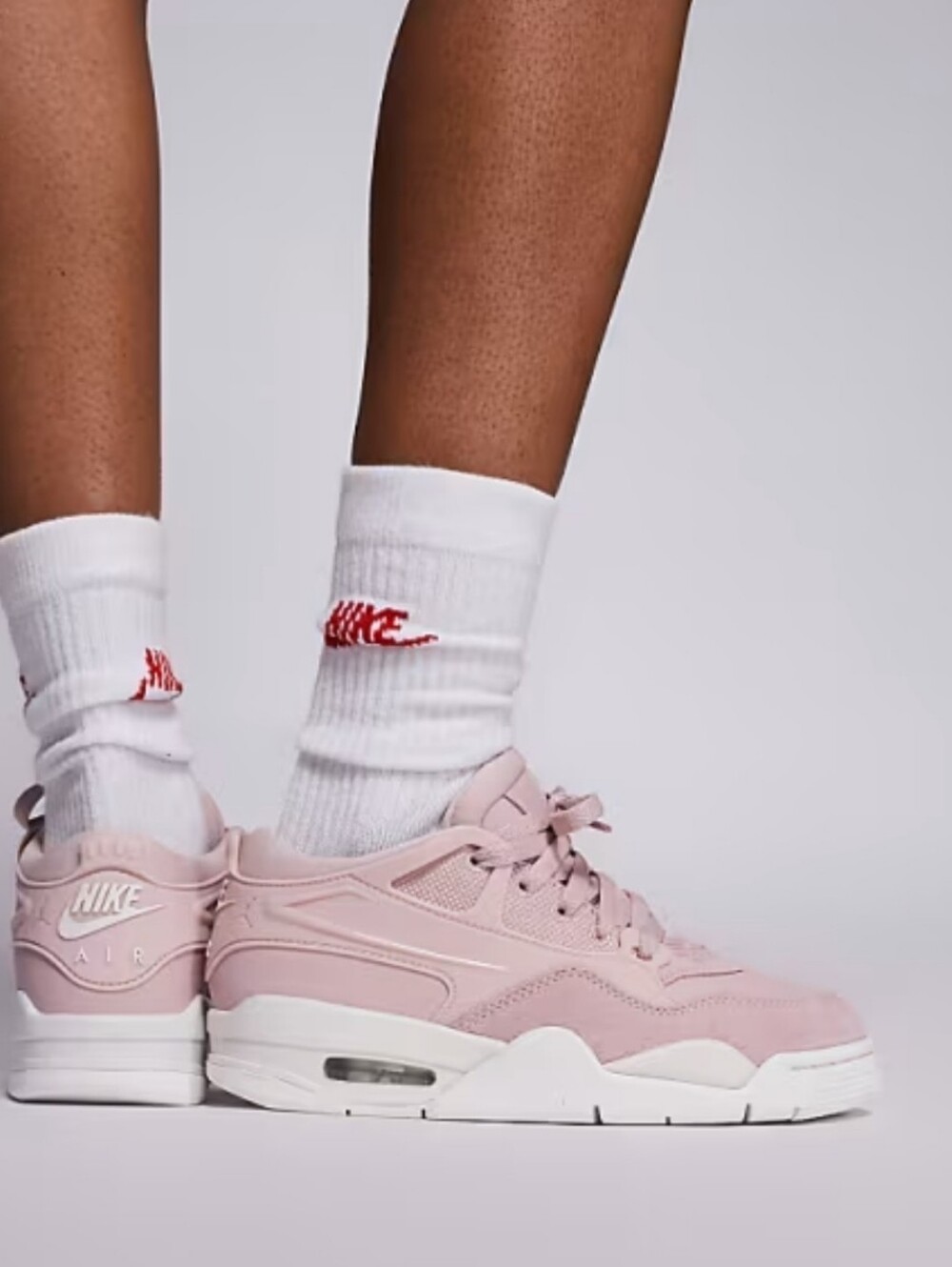Nike Air Jordan 4 RM Blush Pink White Suede Low Top Sneaker NEW